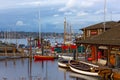 SEATTLE, USA Ã¢â¬â MARCH 22, 2016: Center for Wooden Boats museum on Lake Union on March 22, 2016 in Seattle, WA, USA. Royalty Free Stock Photo